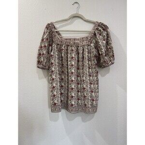 Max Studio London Women’s Blouse L  White Red Casual